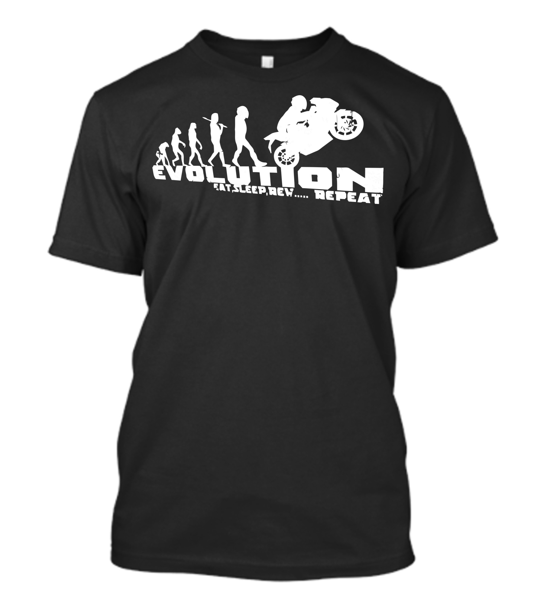 Biker Evolution Eat Sleep Rev Repeat T-Shirt