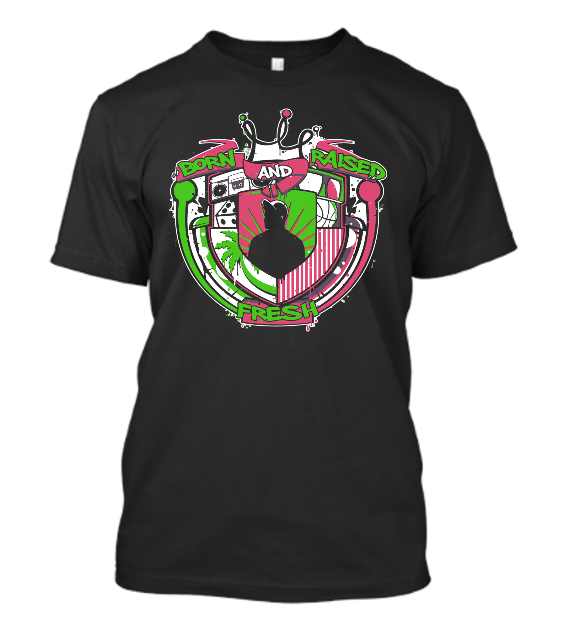 Born And Raised Fresh Urban Style Crest T-Shirt