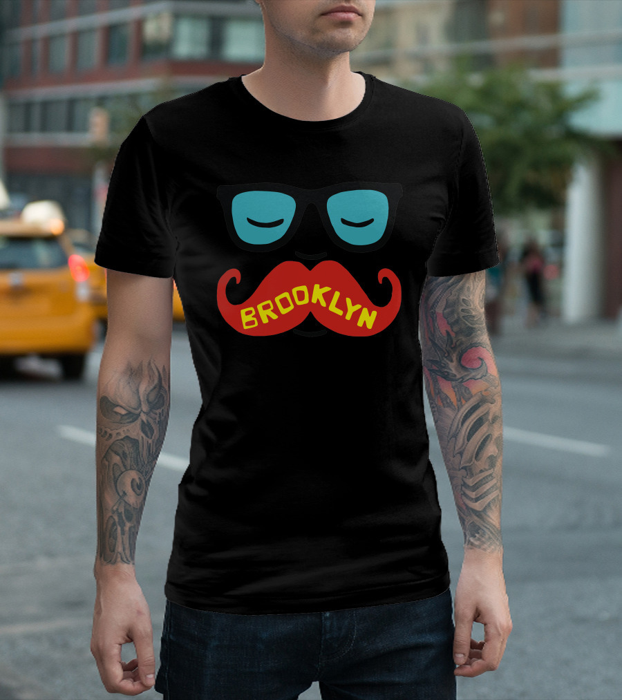 Brooklyn Moustache Glasses T-Shirt