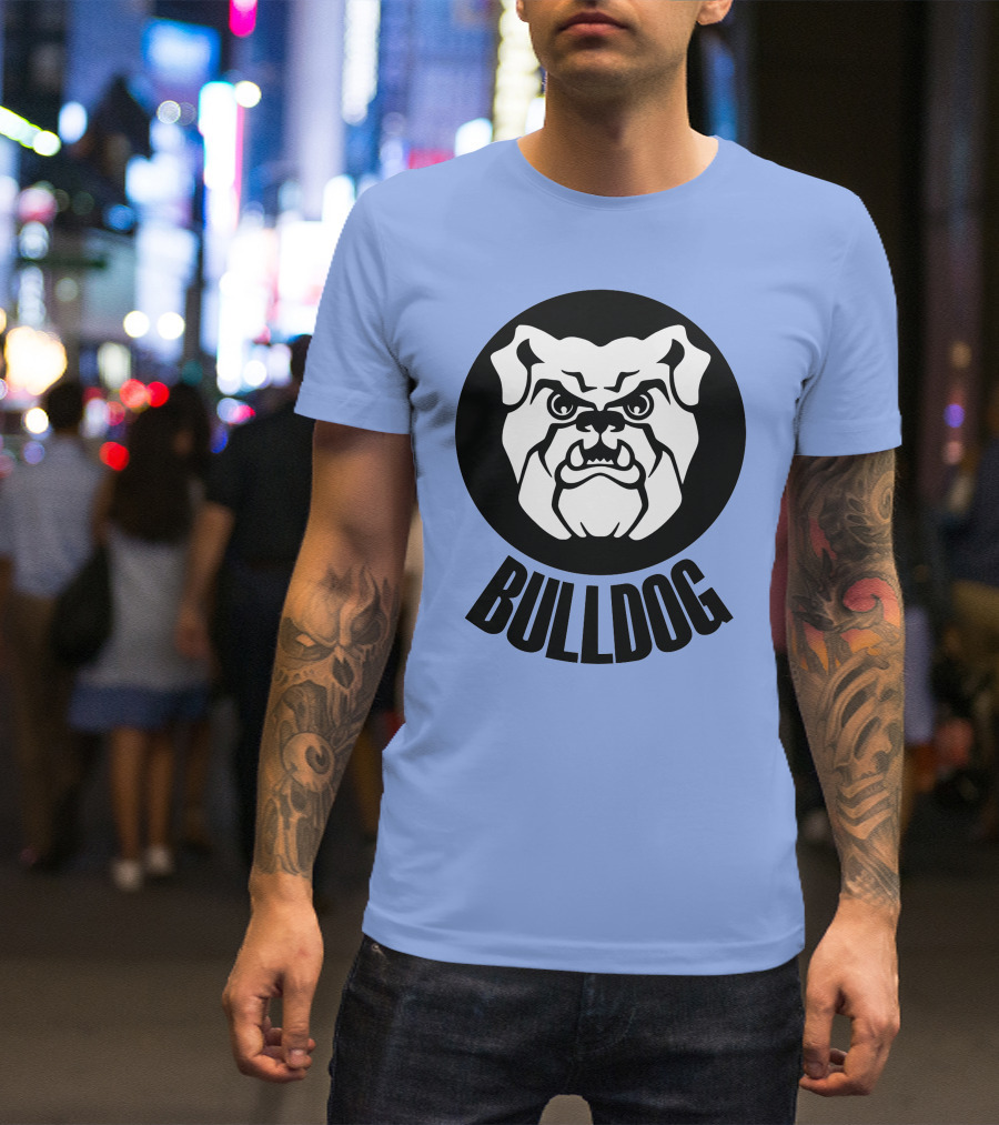 Bulldog Fierce Face Emblem T-Shirt