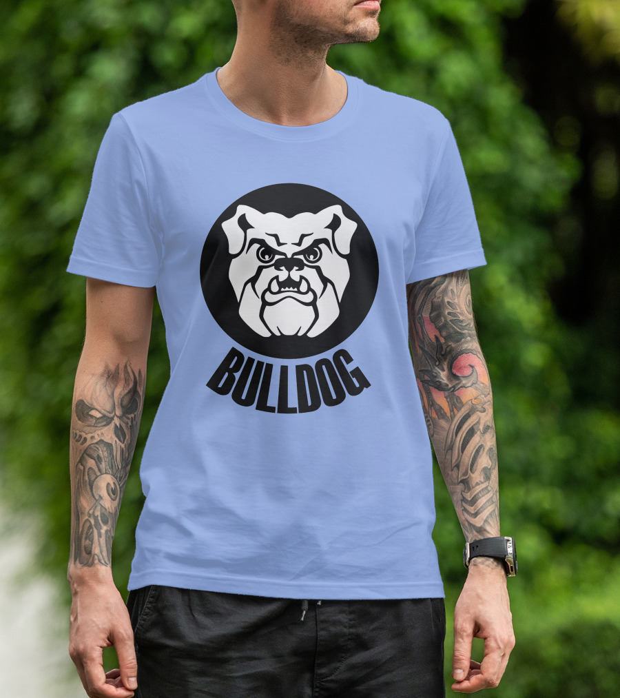 Bulldog Fierce Face Emblem T-Shirt