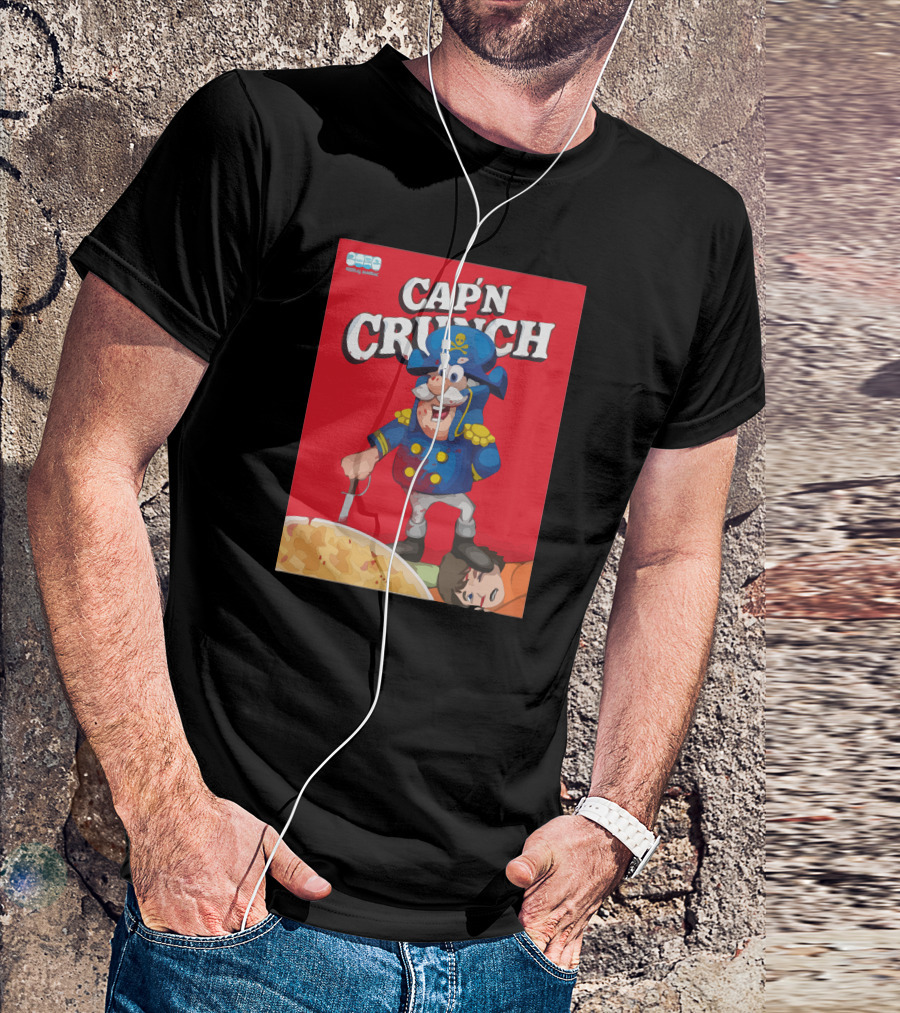 Cap'n Crunch Crunchy Cereal Maniac Cartoon Red Box T-Shirt