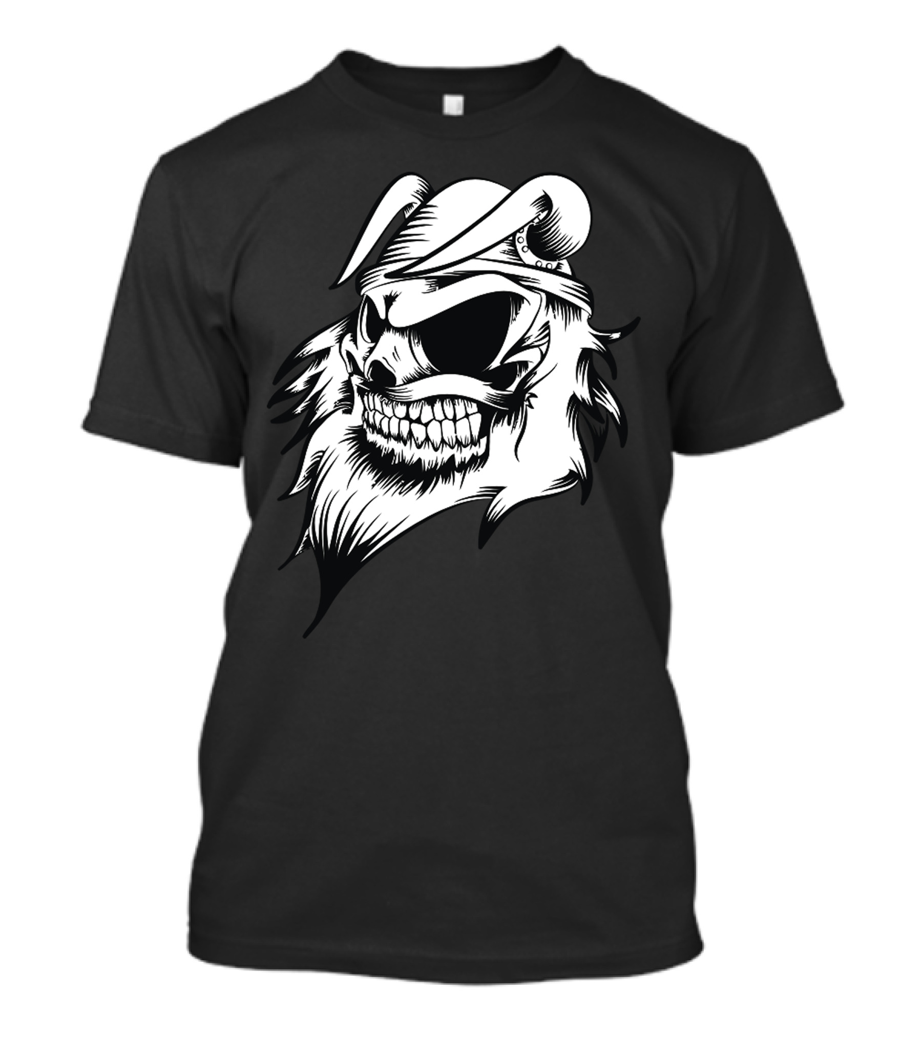 Dead Skull Viking Horned Helmet Beard Crewneck T-Shirt
