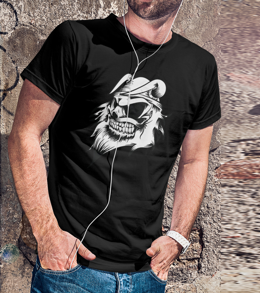 Dead Skull Viking Horned Helmet Beard Crewneck T-Shirt