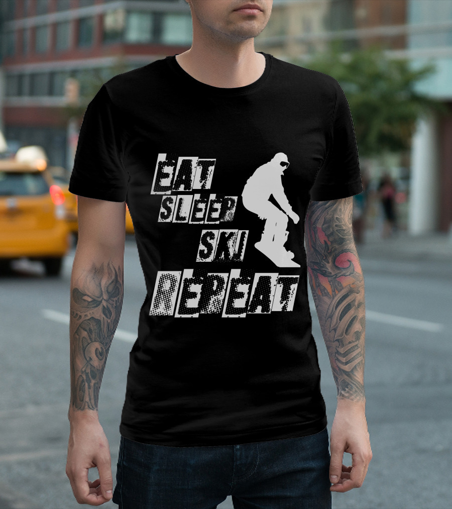EAT SLEEP SKI REPEAT Snowboarding T-Shirt