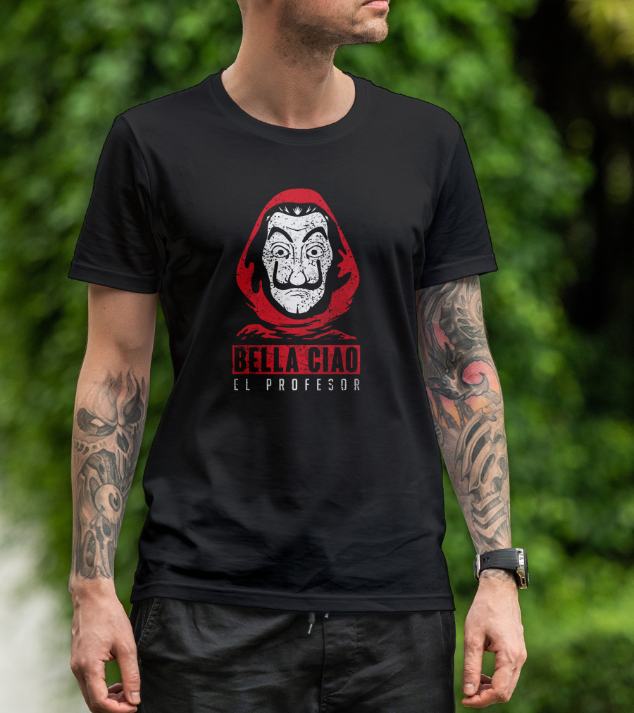 Bell Ciao El Profesor Money Heist Mask T-Shirt