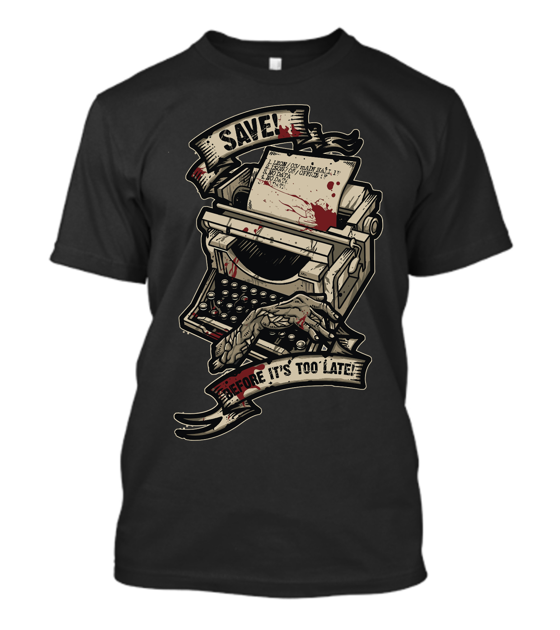 Save Before It's Too Late Evil Typewriter T-Shirt
