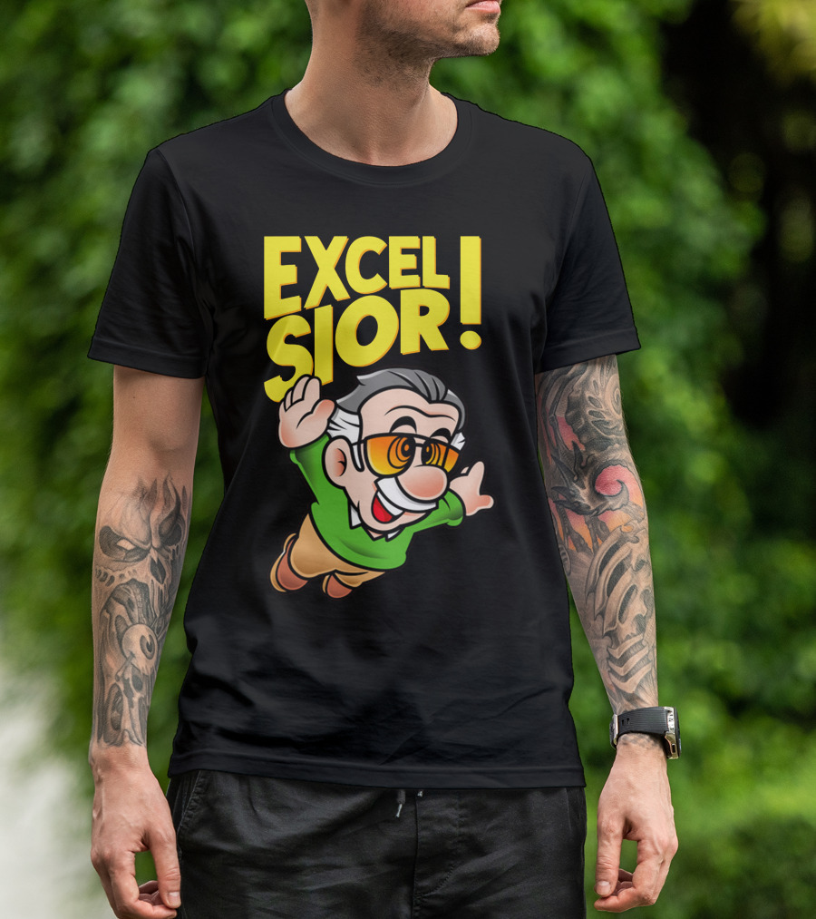 EXCELSIOR Flying Character With Glasses And Green T-Shirt