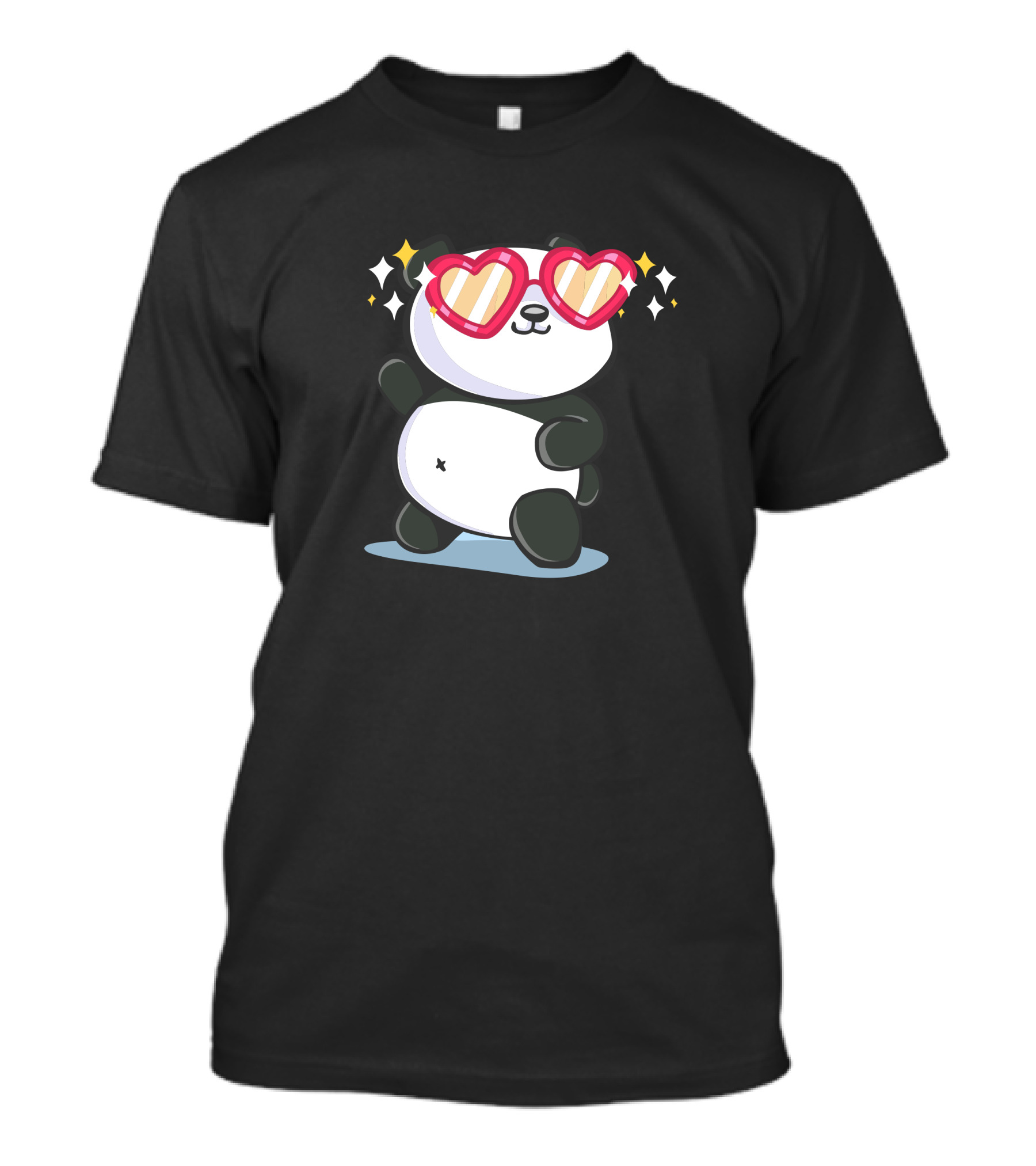 Fabulous Panda Wearing Heart Sunglasses T-Shirt
