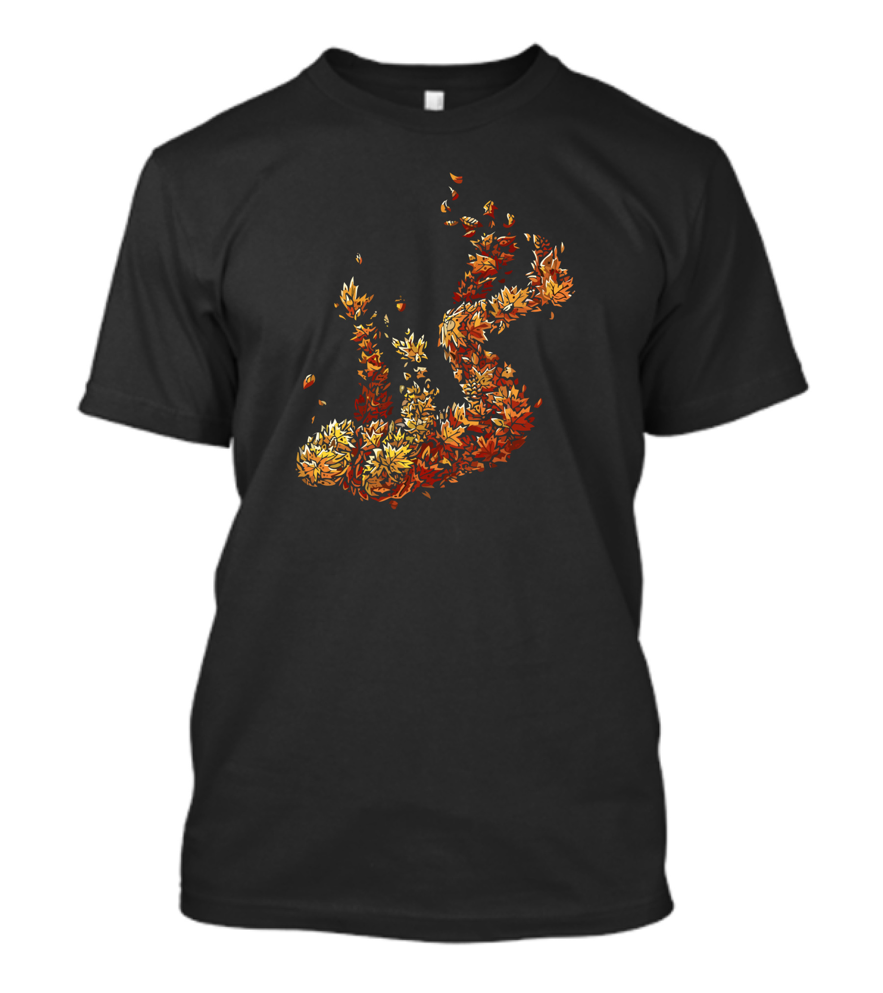 Fall Leaves Forming A Graceful Human T-Shirt
