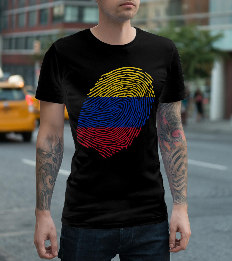 Finger Print Venezuelan Flag Colors T-Shirt