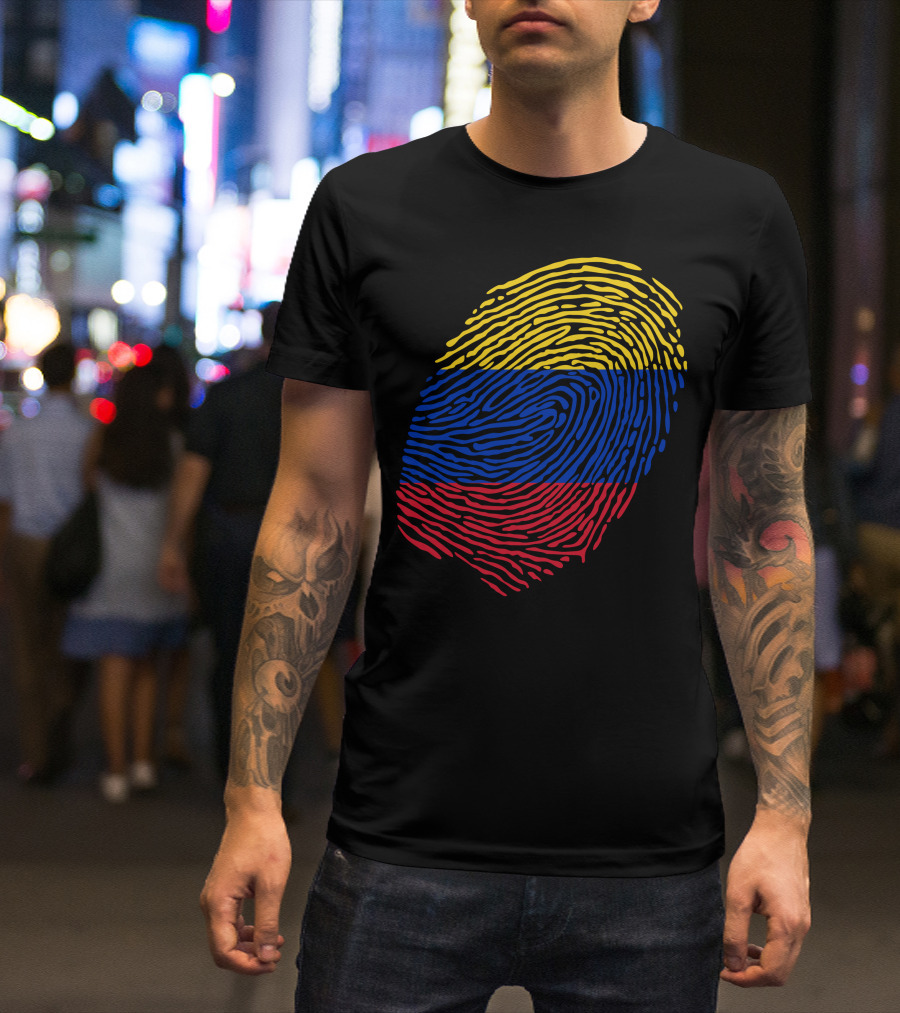 Finger Print Venezuelan Flag Colors T-Shirt