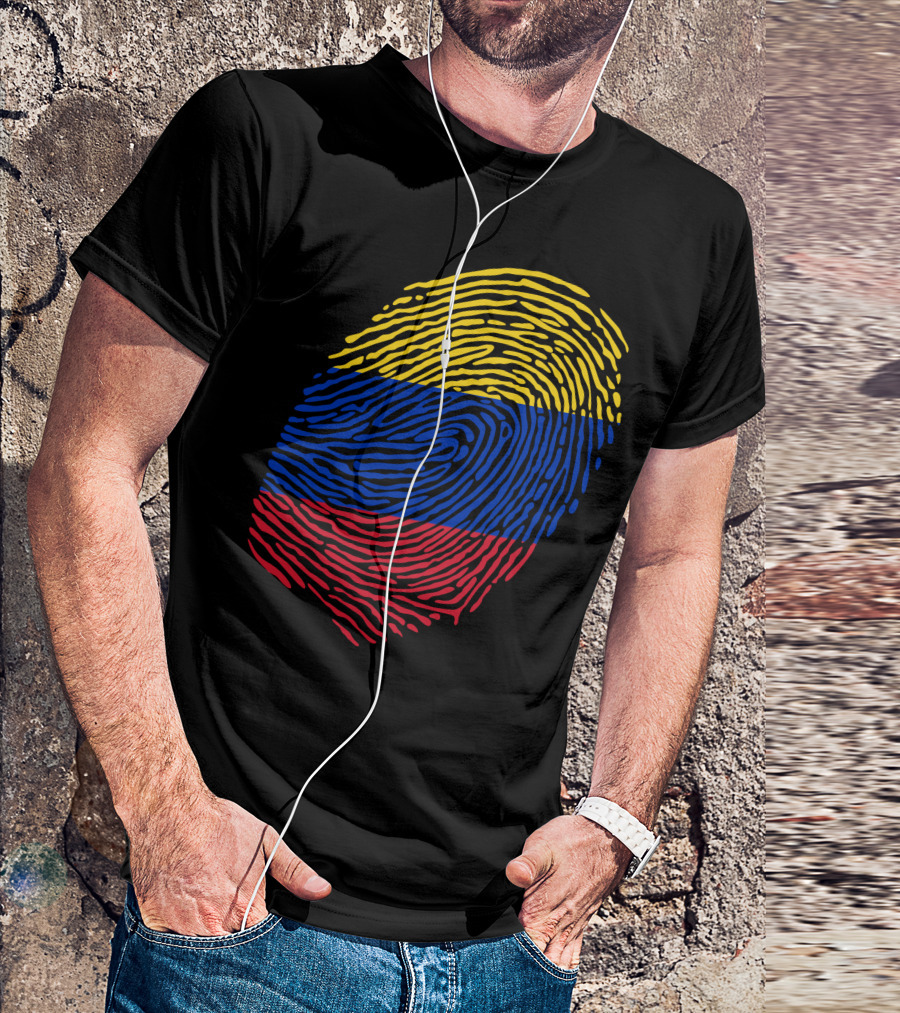 Finger Print Venezuelan Flag Colors T-Shirt
