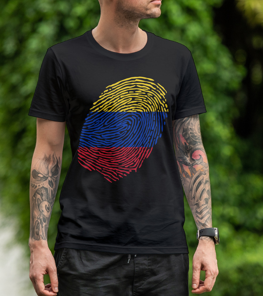 Finger Print Venezuelan Flag Colors T-Shirt