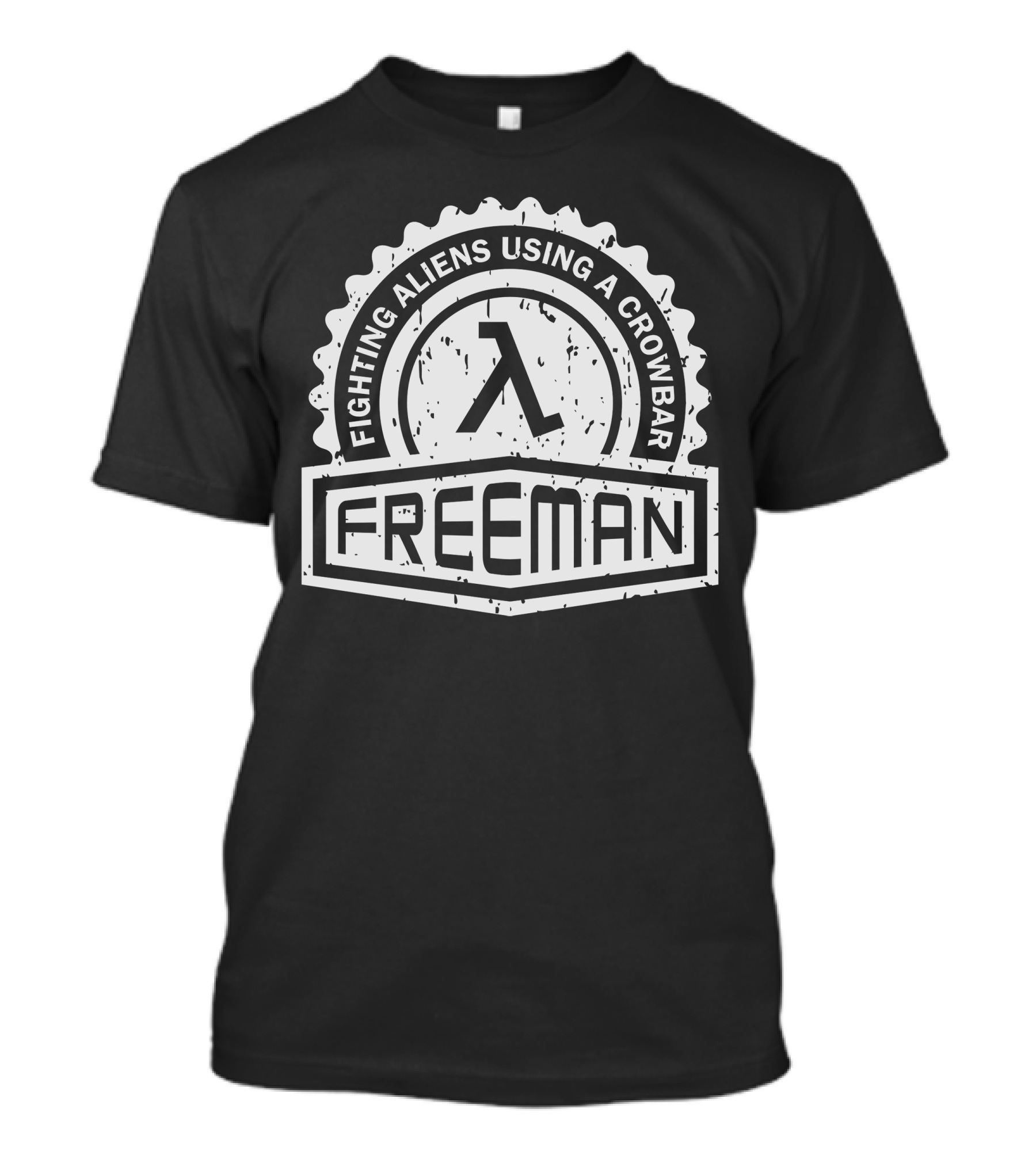 Fighting Aliens Using A Crowbar Freeman Lambda T-Shirt