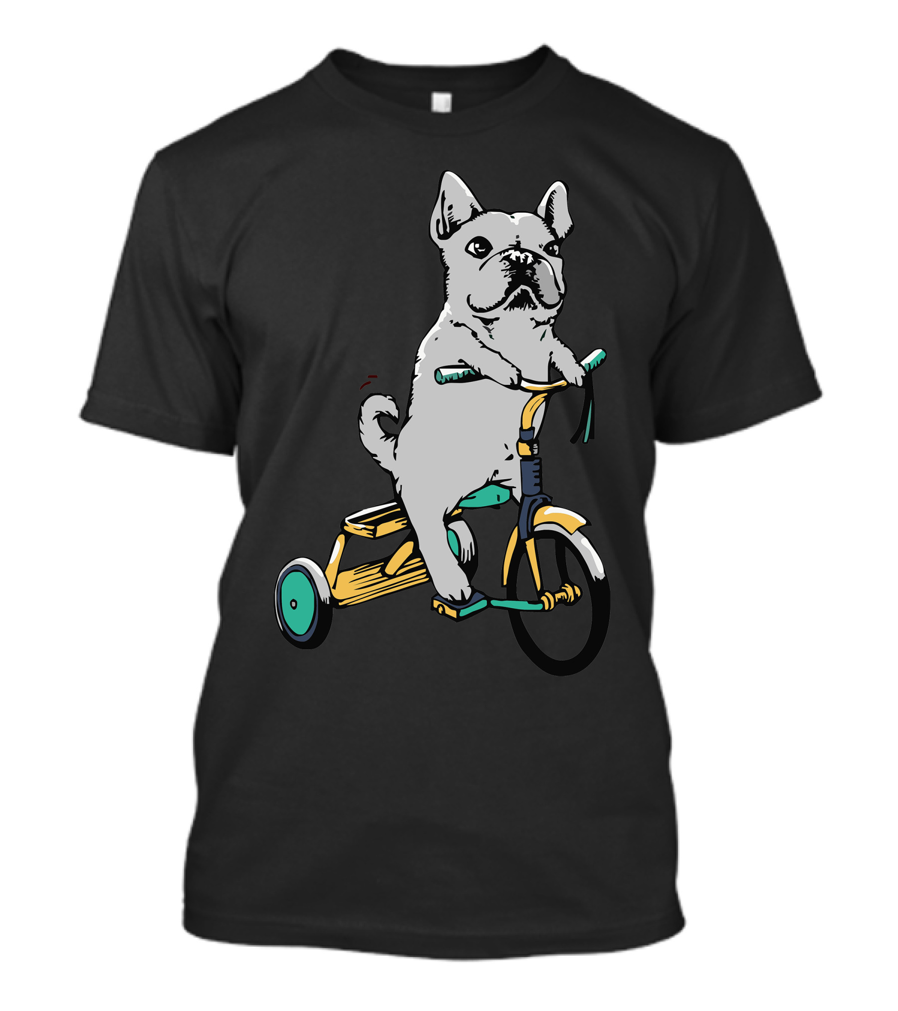 Frenchie Ride Dog On Tricycle T-Shirt