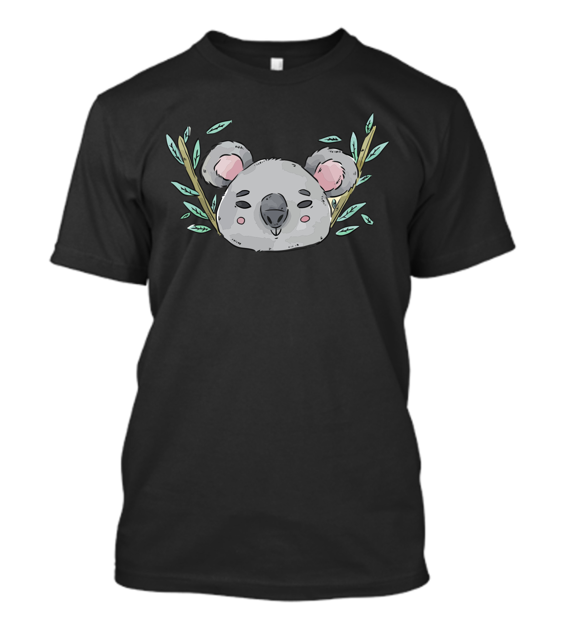 Koala Bear Surrounded By Eucalyptus Leaves T-Shirt