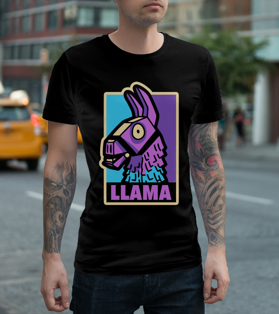 LLAMA Fortnite Loot Llama Pop Art Style Multicolor T-Shirt