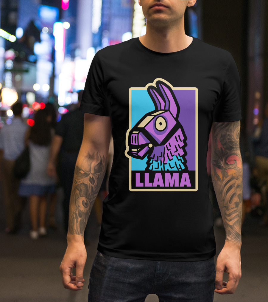 LLAMA Fortnite Loot Llama Pop Art Style Multicolor T-Shirt