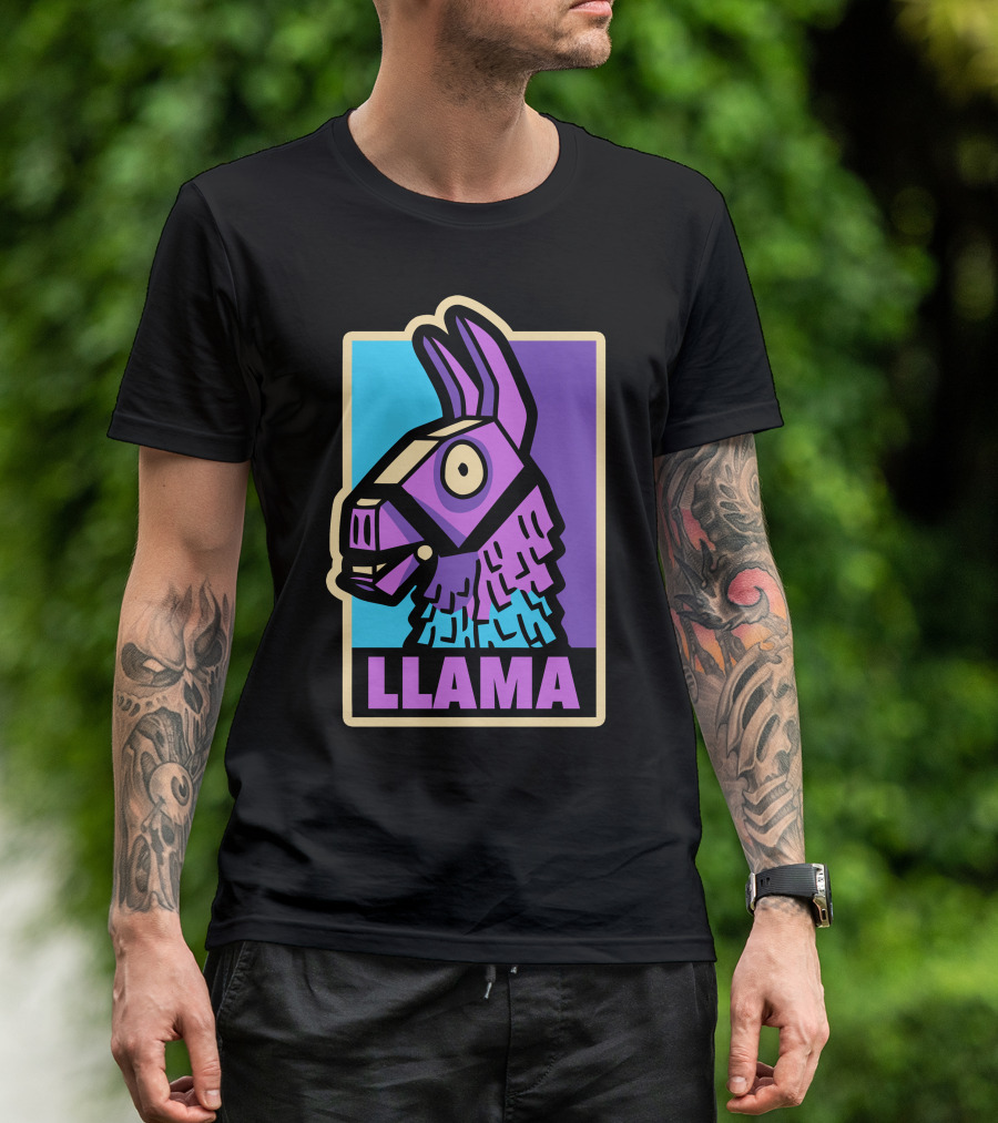LLAMA Fortnite Loot Llama Pop Art Style Multicolor T-Shirt