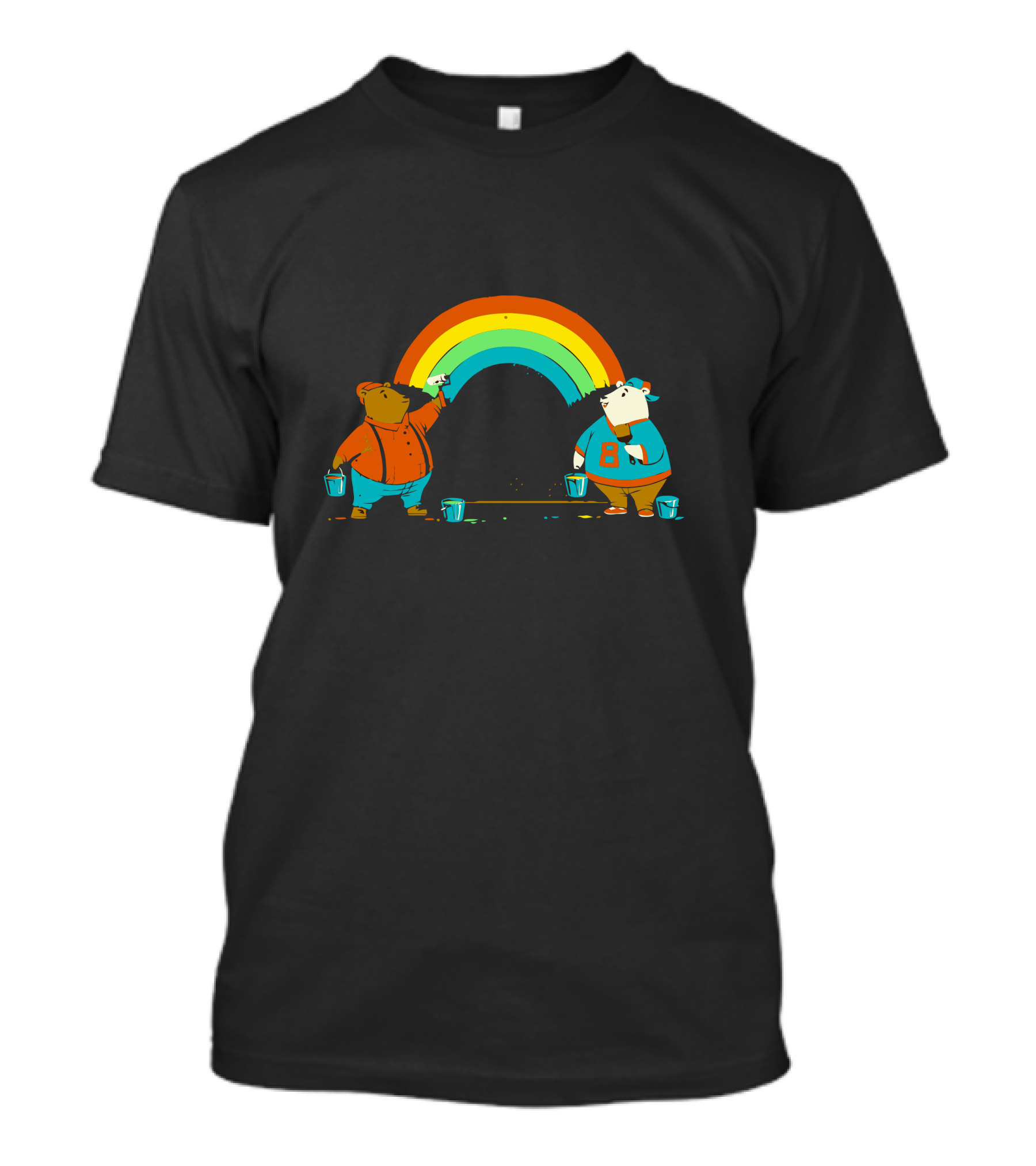 Love Is Love Rainbow Bear Painting Colorful Joy Together T-Shirt