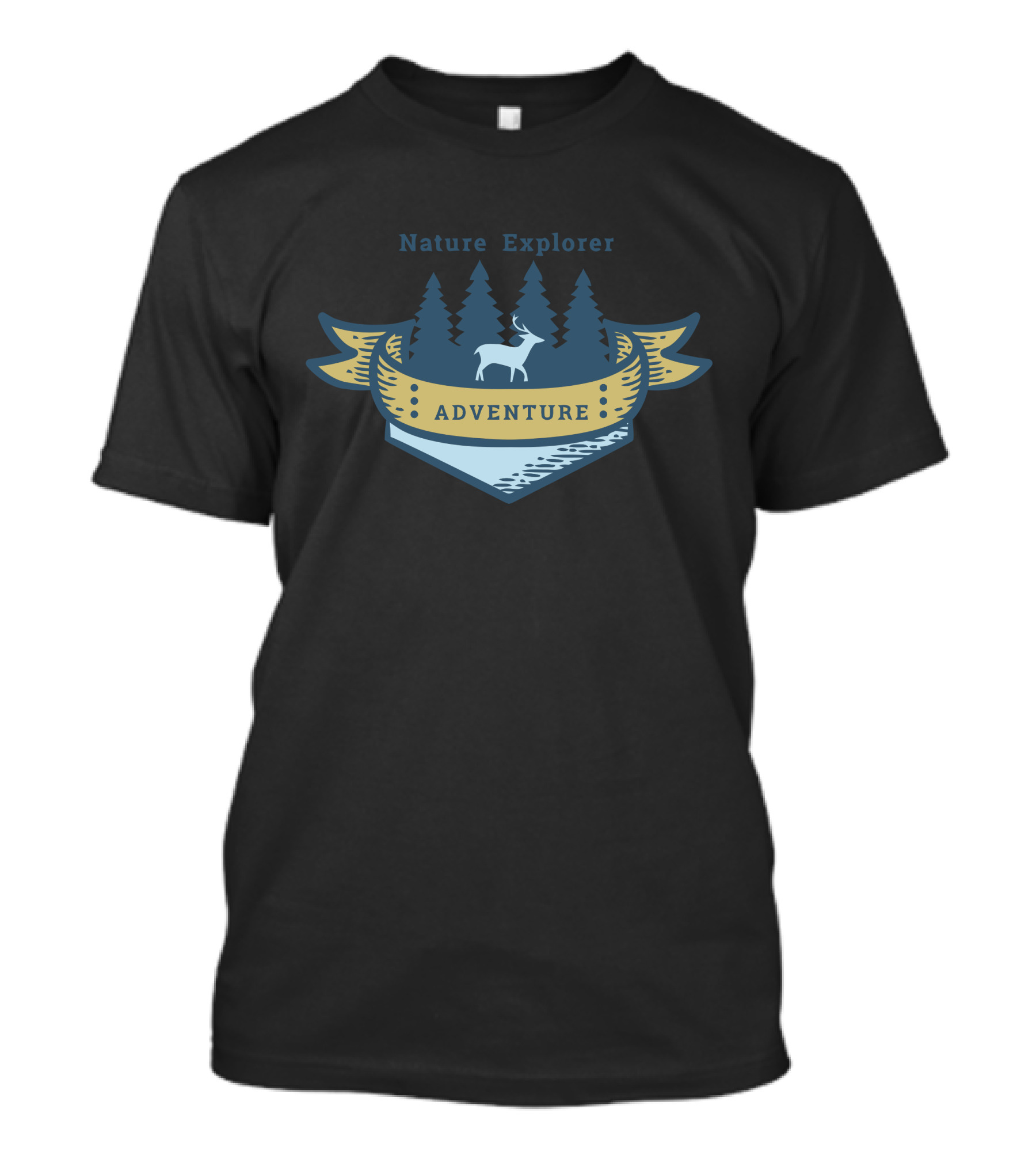 Nature Explorer Adventure Deer Emblem T-Shirt