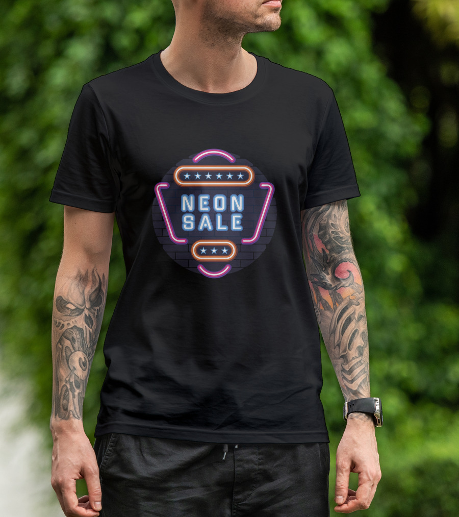 Neon Sale Stars Retro Light Sign T-Shirt