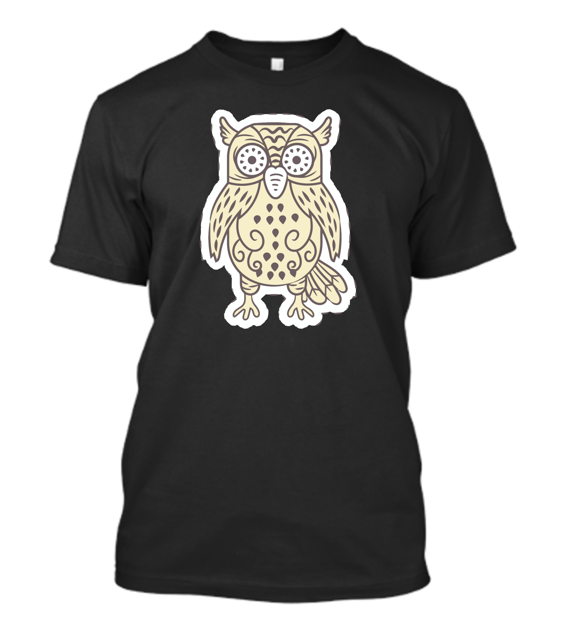 Owl N Intricate Decorative Pattern Bird T-Shirt