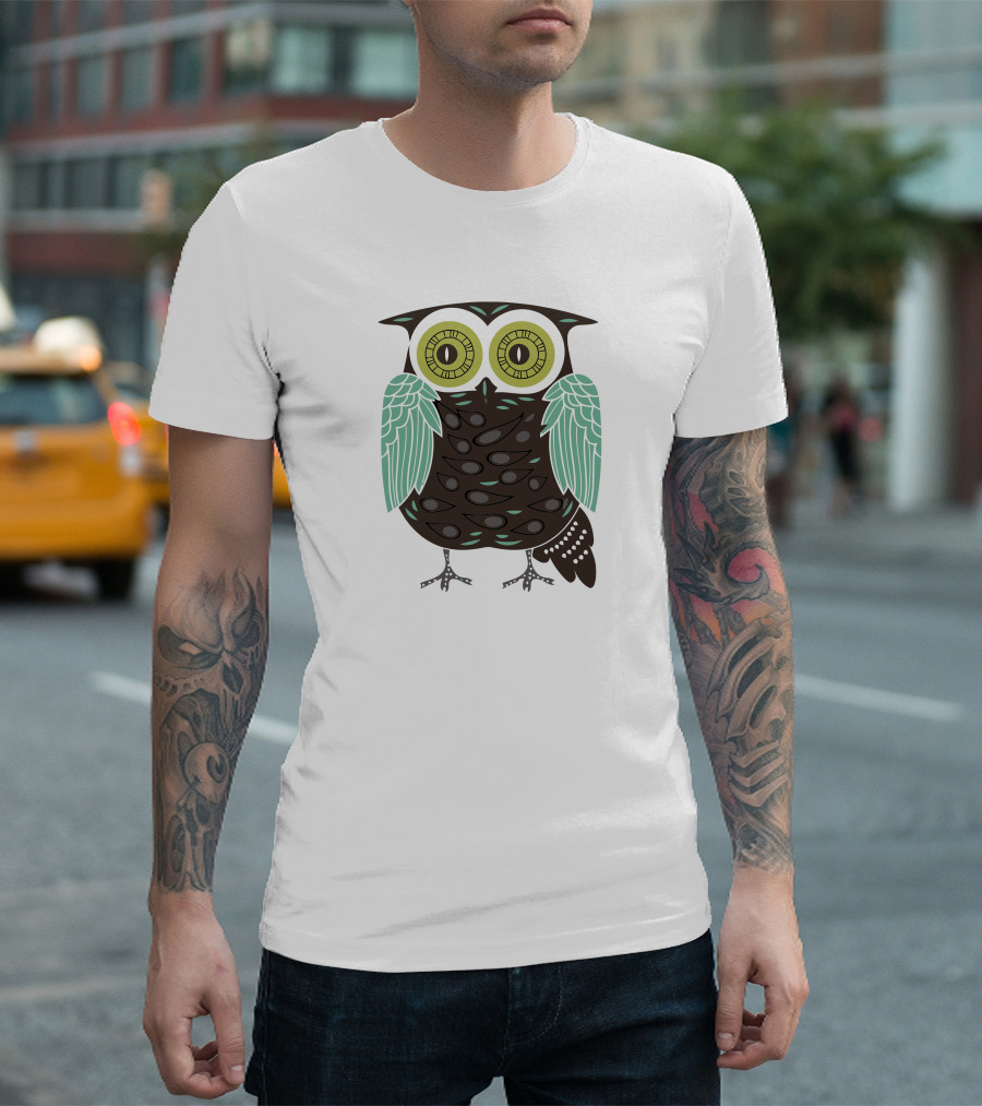 Owl Neww Vintage Style Colorful T-Shirt