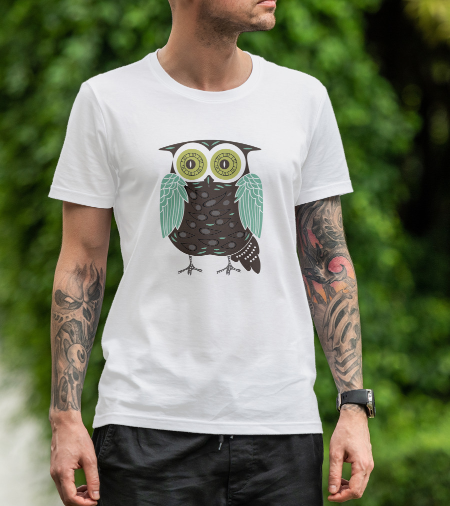 Owl Neww Vintage Style Colorful T-Shirt