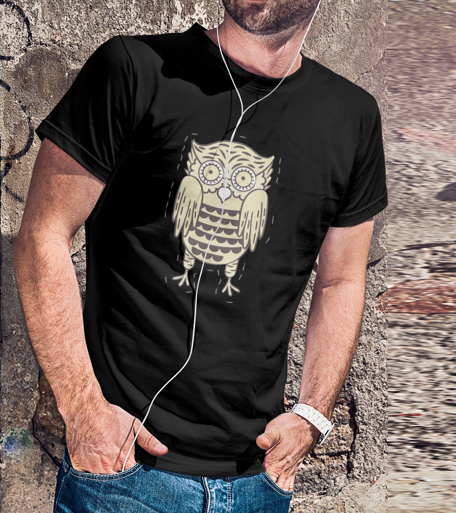 Owwwll Cream Cartoon Owl T-Shirt