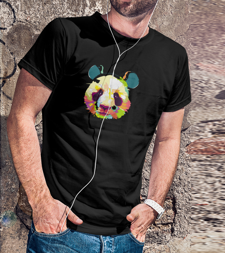 Pande Multi-Color Panda Face T-Shirt