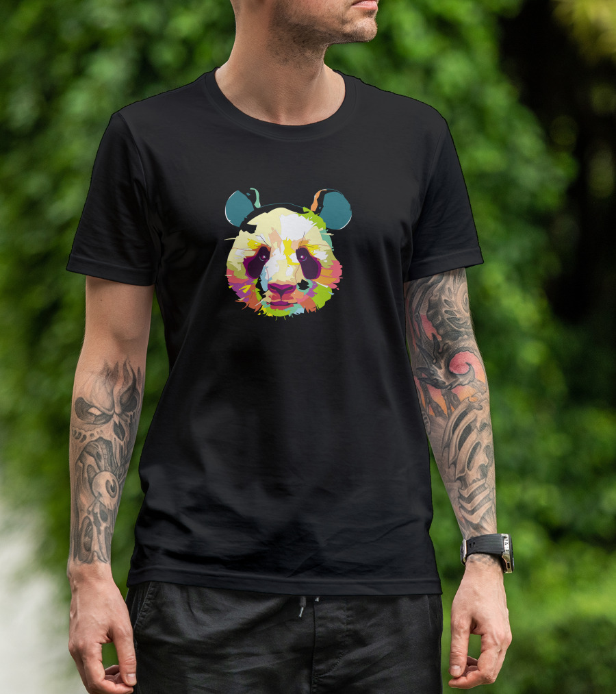 Pande Multi-Color Panda Face T-Shirt
