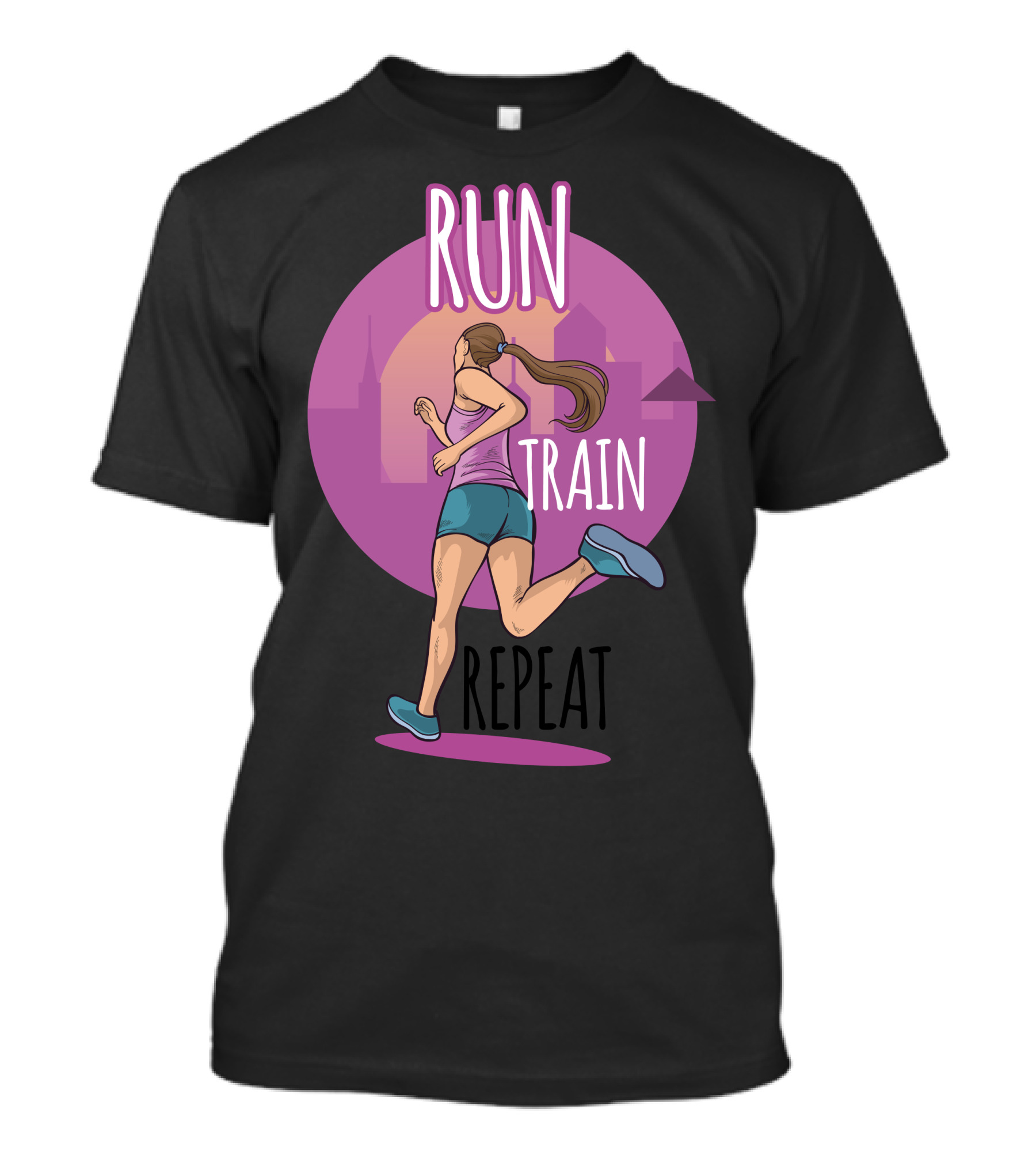 Run Train Repeat Jogging Fitness Lifestyle T-Shirt