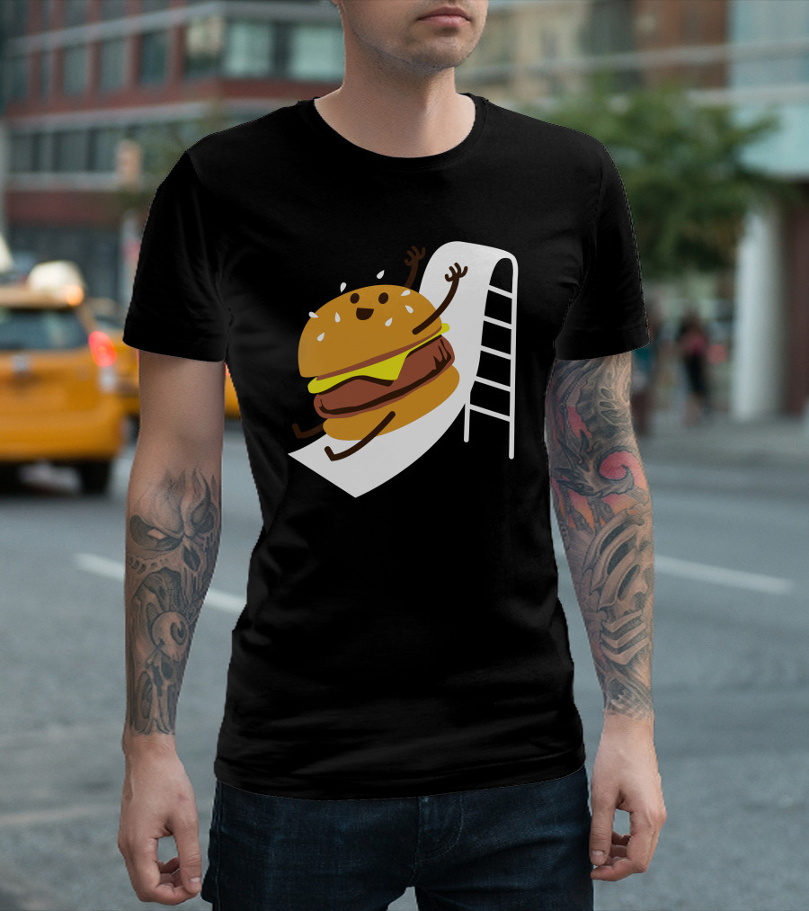 Slider Burger Fun Joyful Cheeseburger on Slide T-Shirt
