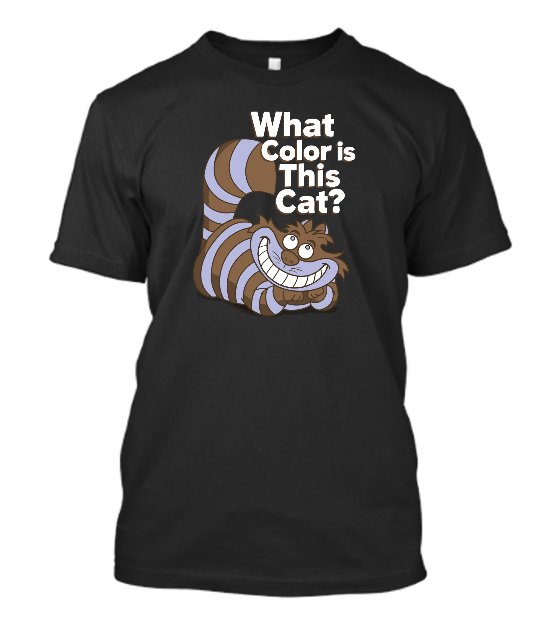 What Color Is This Cat Cheshire Stripes Optical Illusion T-Shirt