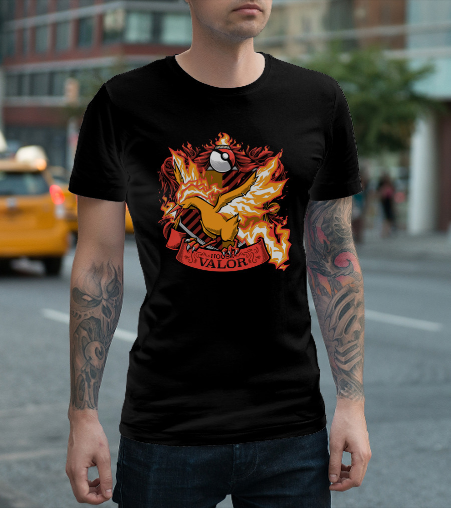 House Valor Phoenix and Pokeball Emblem T-Shirt