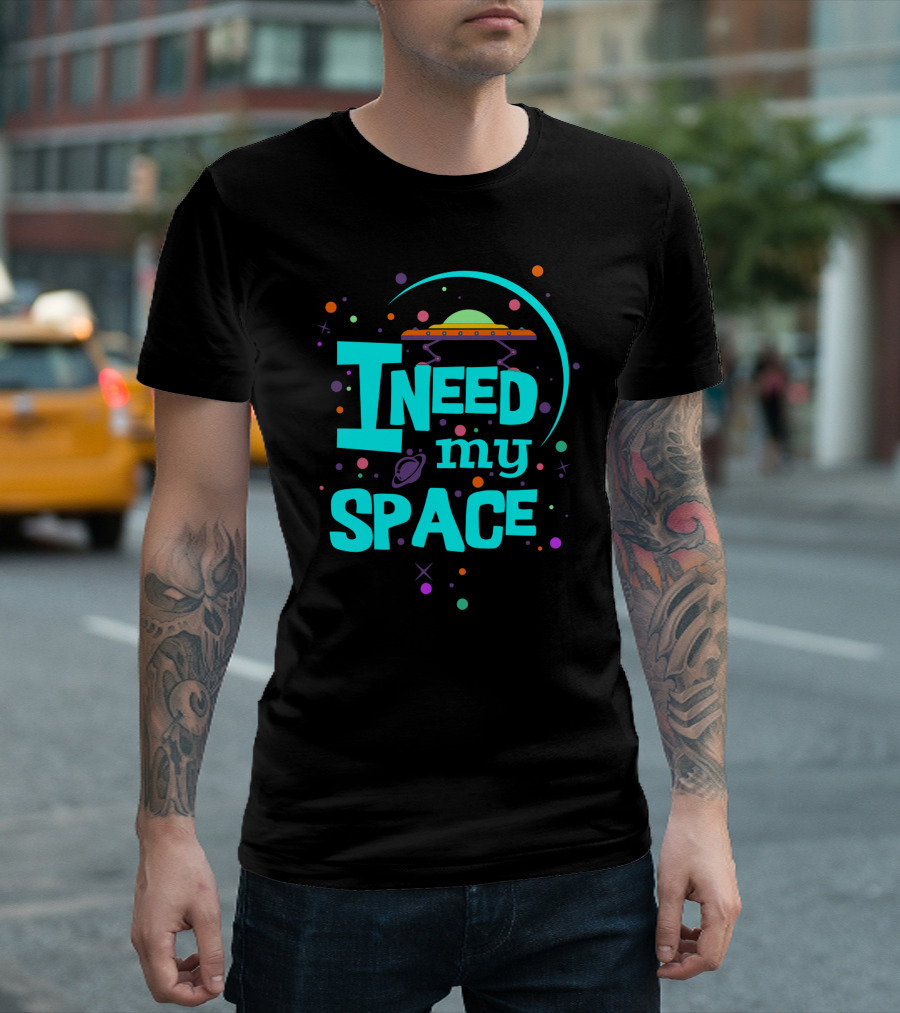 I Need My Space UFO Turquoise Cosmic T-Shirt