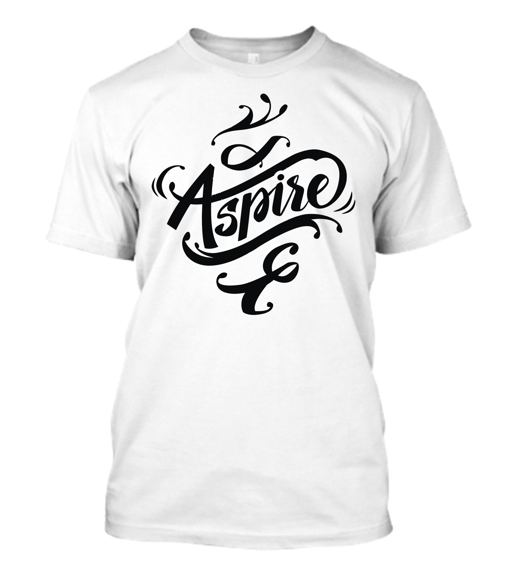 Aspire Swirl Typography Dark T-Shirt