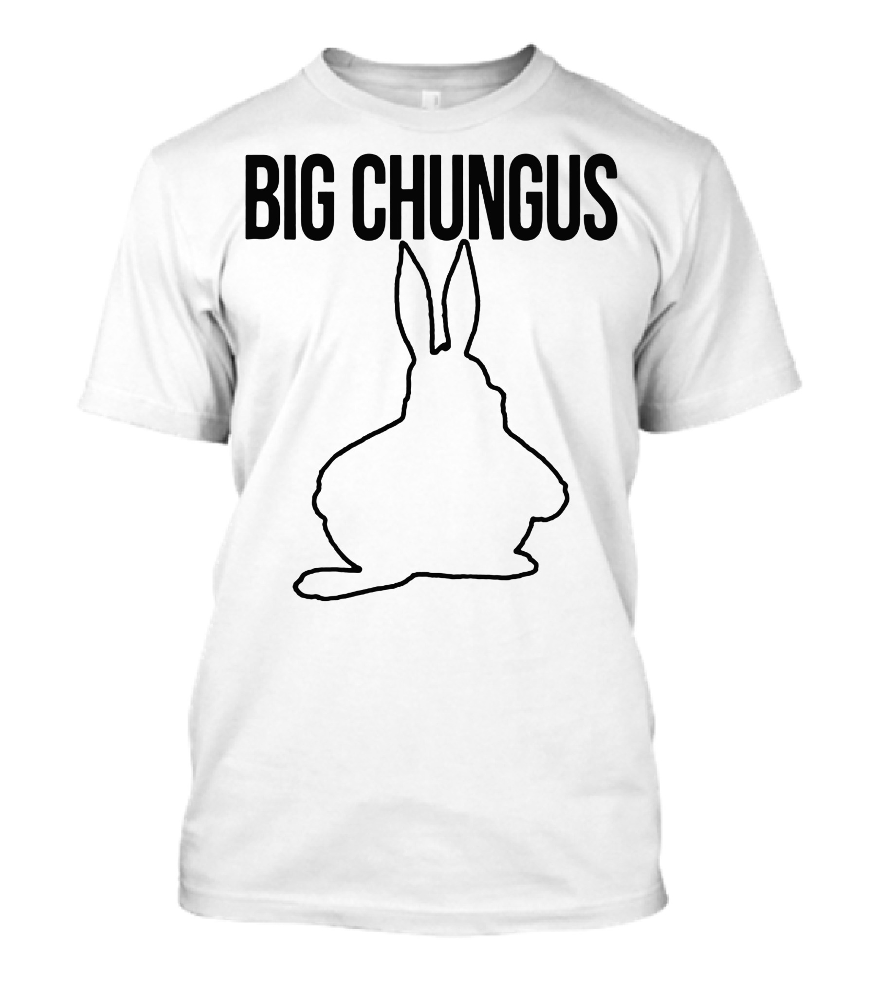 Big Chungus Meme Silhouette Bunny Outline T-Shirt