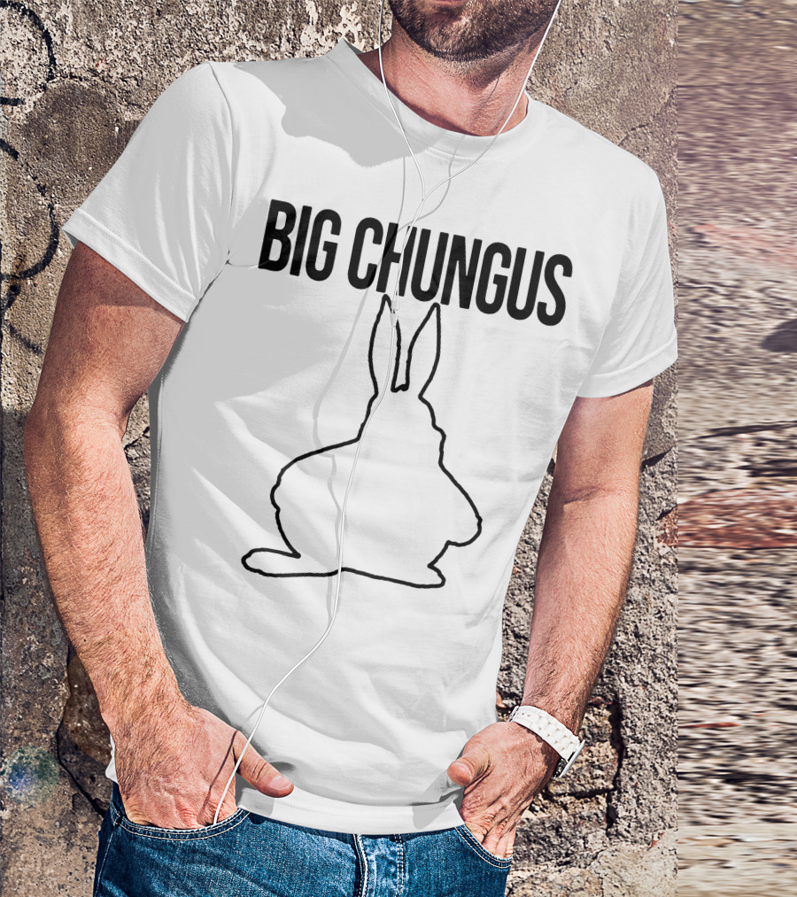 Big Chungus Meme Silhouette Bunny Outline T-Shirt