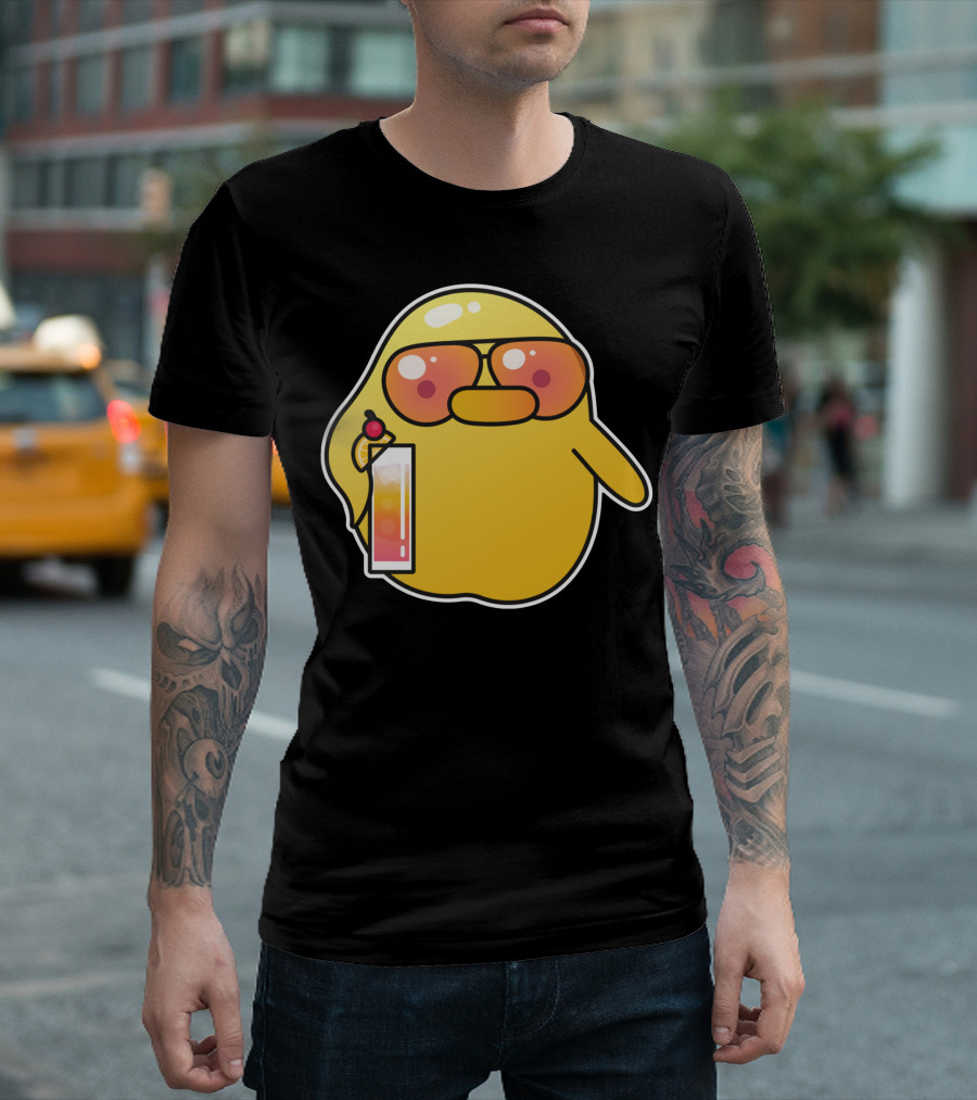 Fooya Summer Duck With Sunglasses And Cocktail Drink T-Shirt