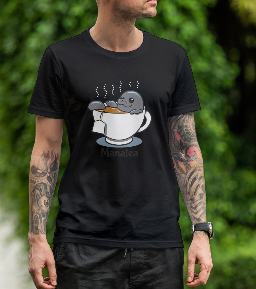 Manatea Cute Seal In Tea Cup T-Shirt