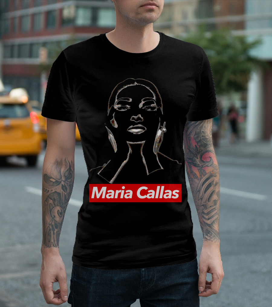 Maria Callas Iconic Portrait in Bold Typography T-Shirt