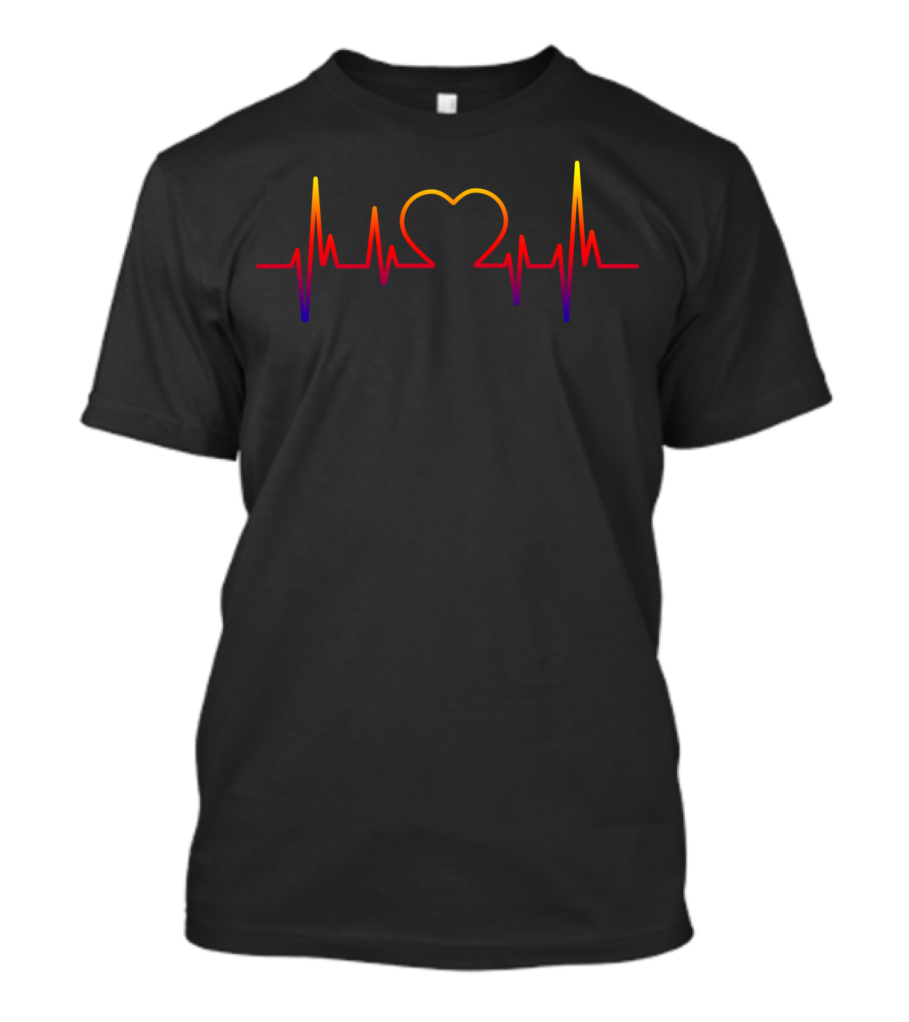 Heart ECG Rainbow Gradient T-Shirt