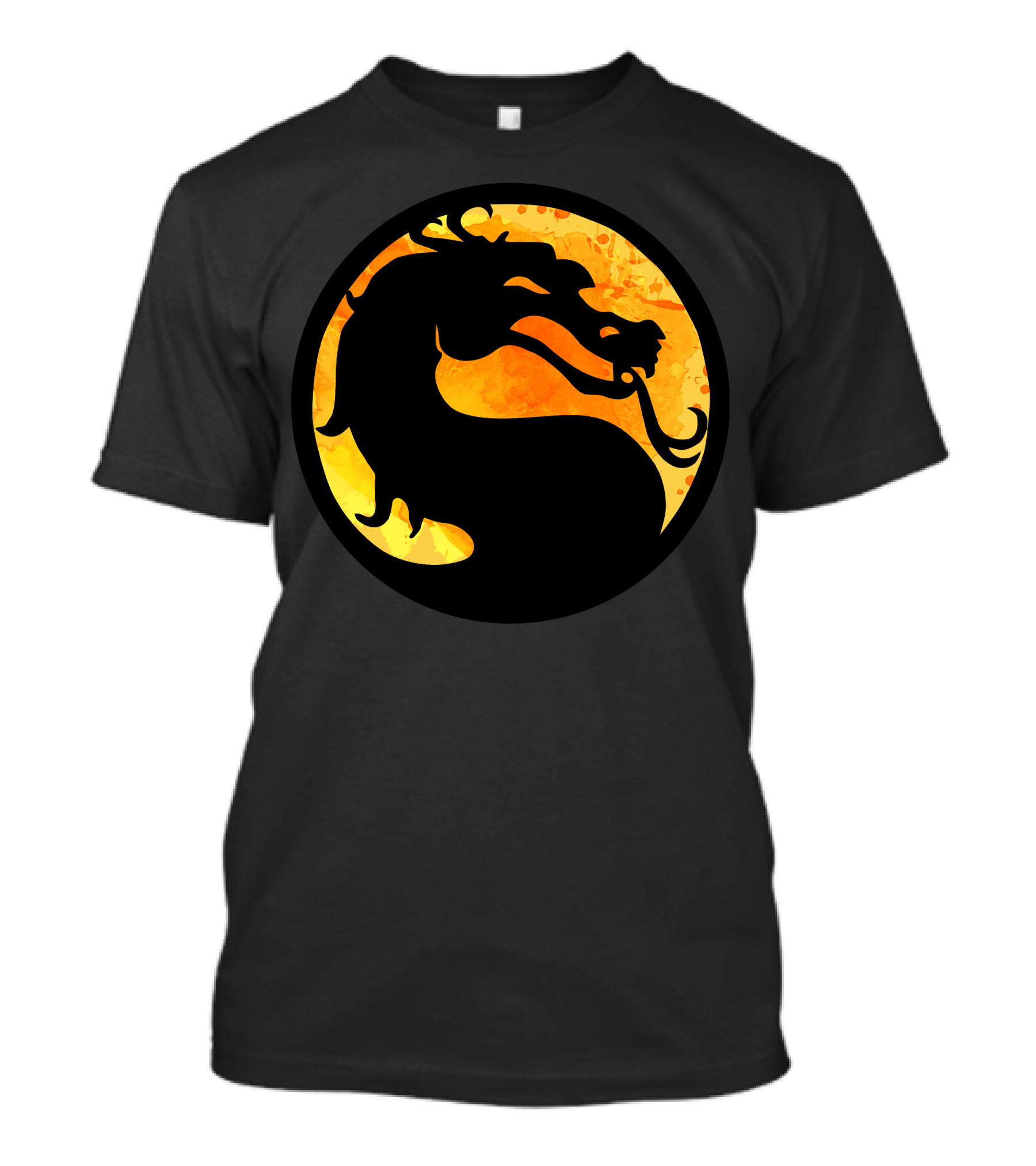 Mortal Kombat Dragon Logo Emblem On Yellow T-Shirt