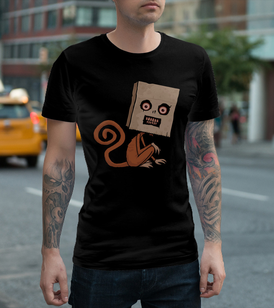 Psycho Sack Monkey with Bag Head and Twisted Tail T-Shirt
