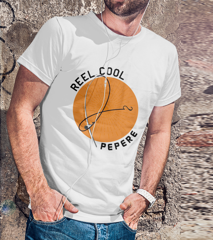 Reel Cool Pepere Fishing Rod And Orange Sunburst T-Shirt
