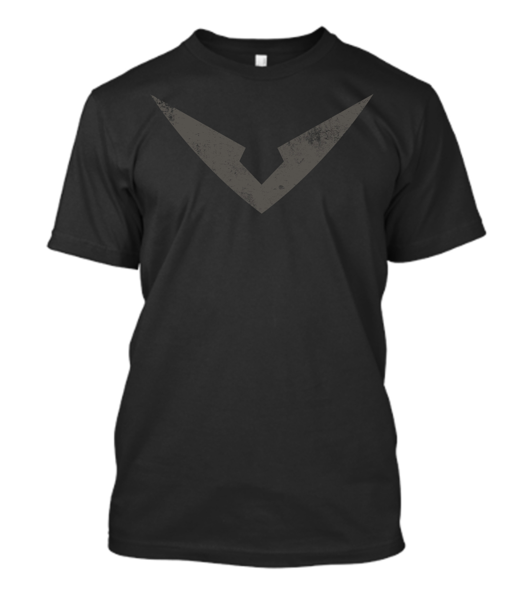 Shiro V Symbol Black Distressed Vintage Look T-Shirt