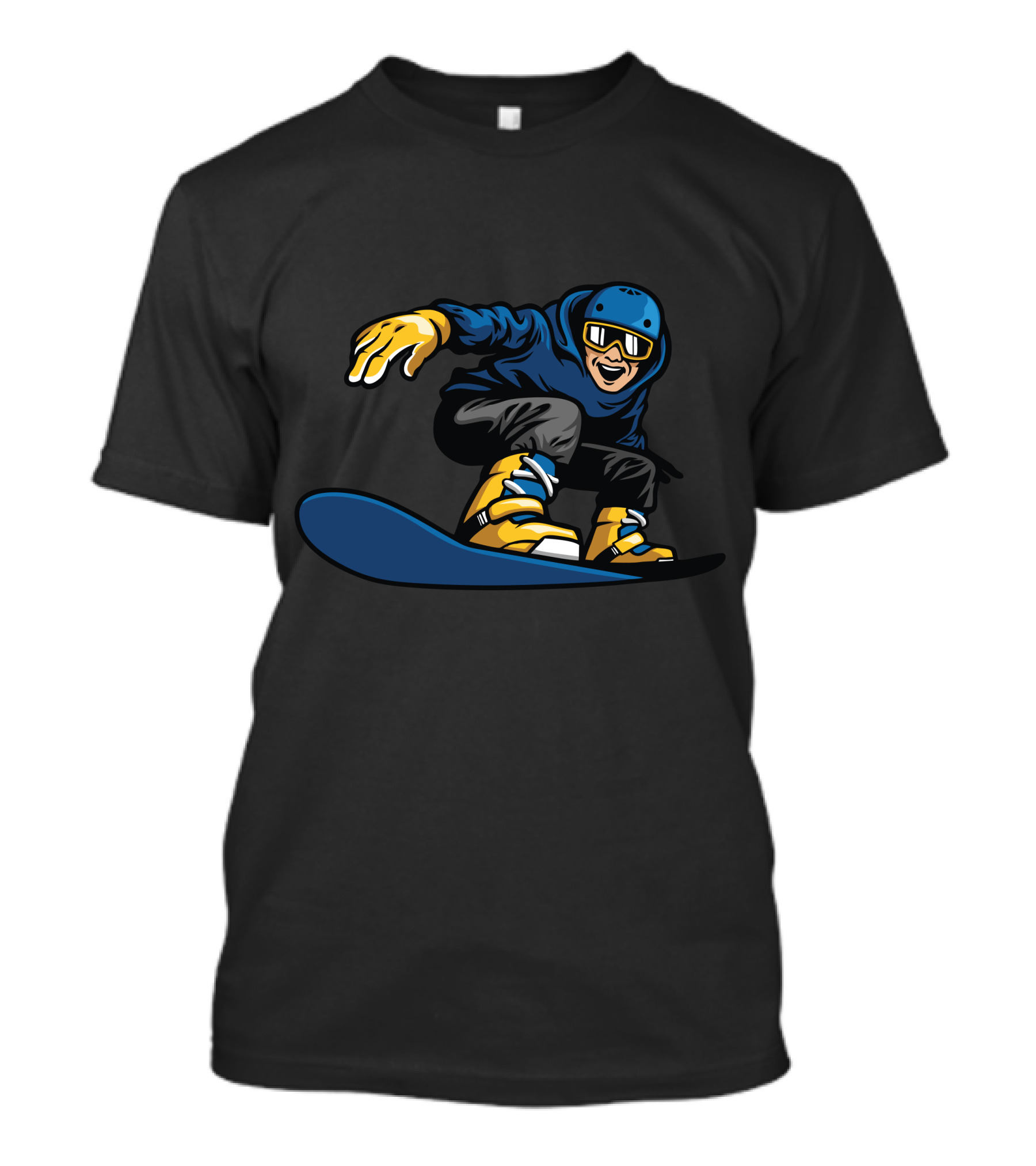 Skiss Blue Snowboarding Action T-Shirt